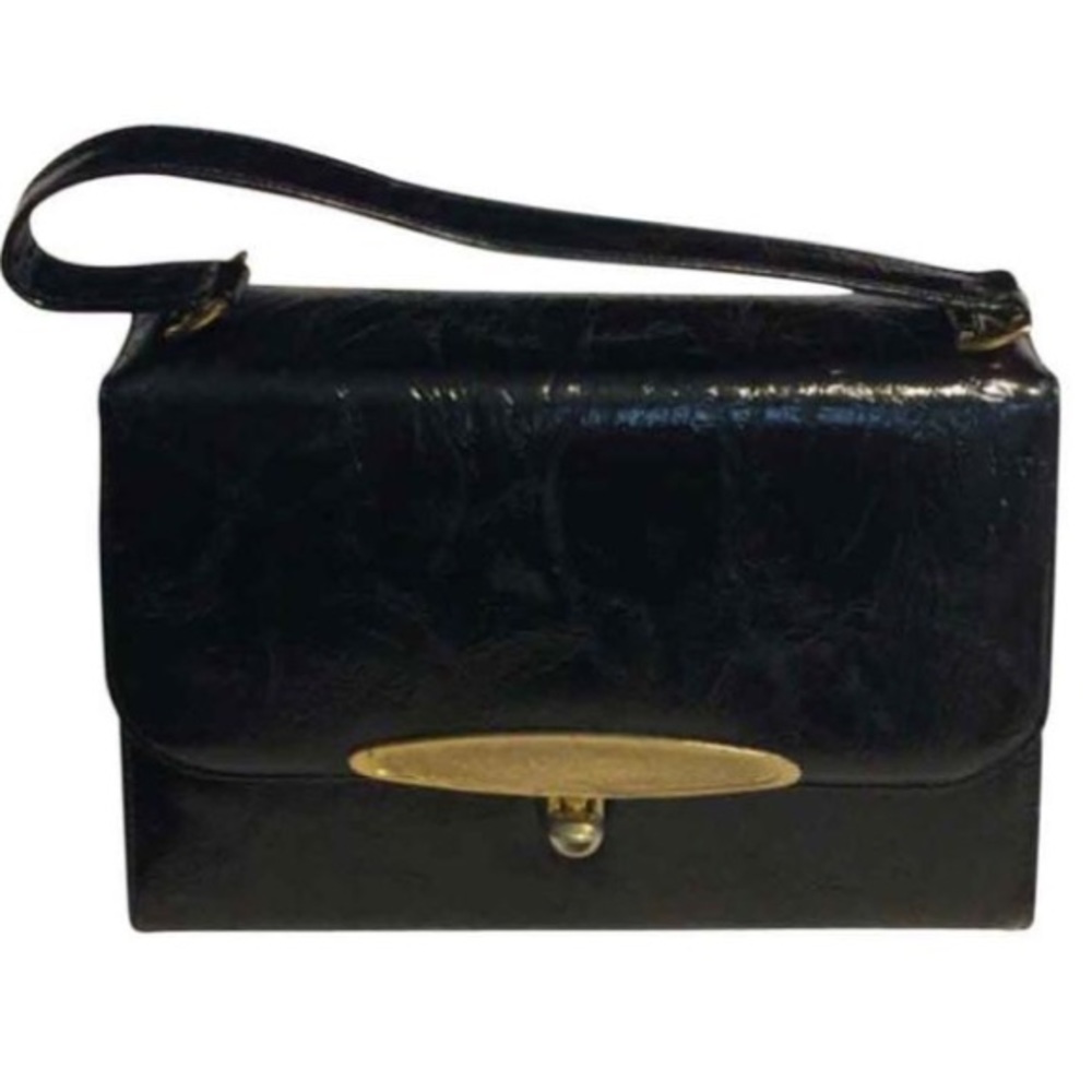 Risqué Black Faux Leather Satchel
